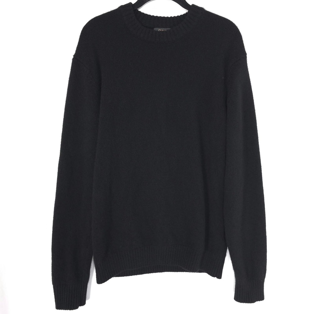 QUINCE Men's Sweater LARGE Black 100% YAK WOOL Pullover Luxury Knit ST1EC01 - Picture 3 of 10